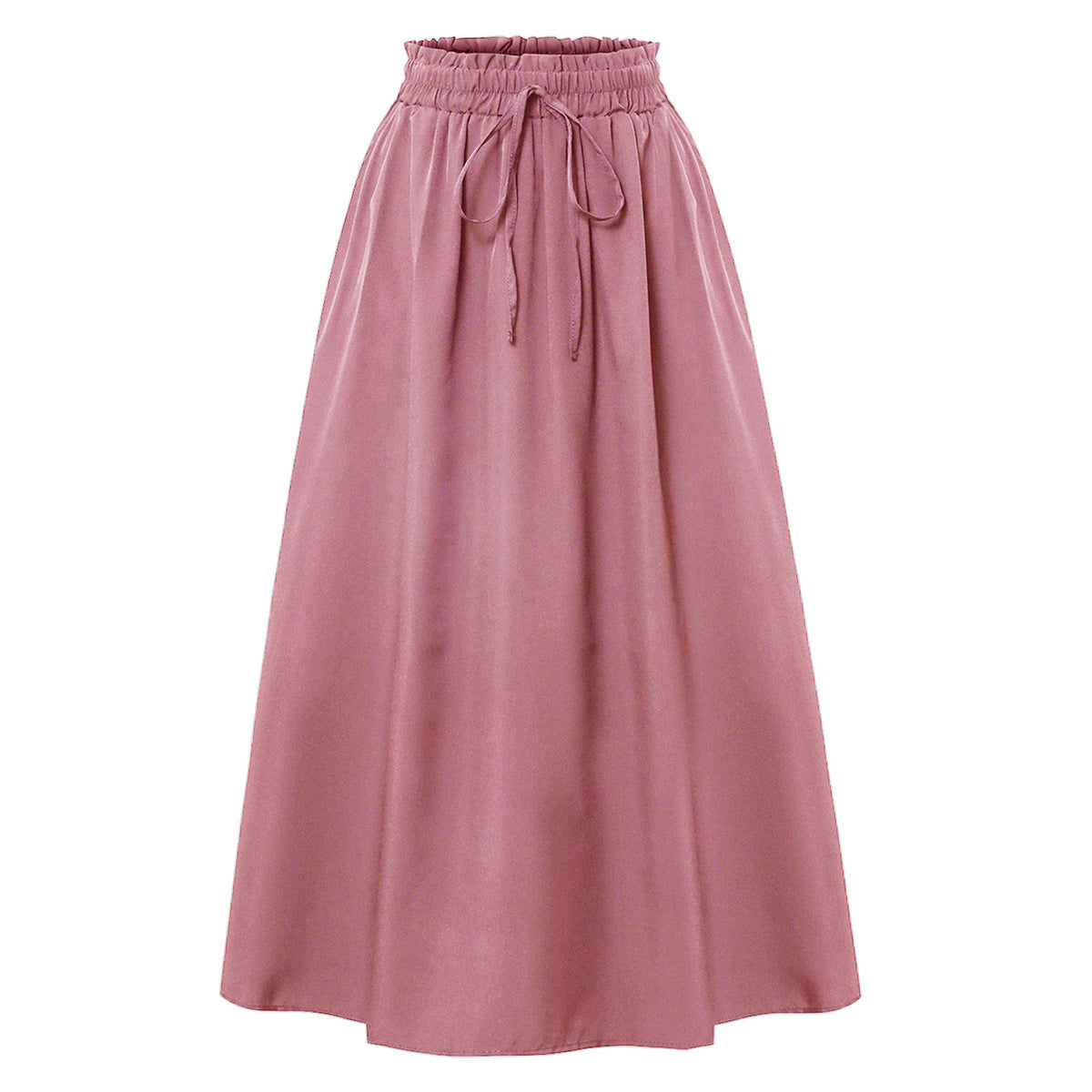 Casual Loose Pocket Skirt With Drawstring And Drape