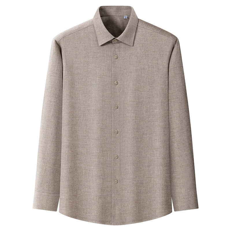 Mens Solid Color Brushed Thicker Long Sleeve Shirt Top
