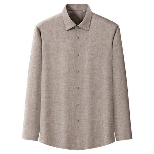 Mens Solid Color Brushed Thicker Long Sleeve Shirt Top