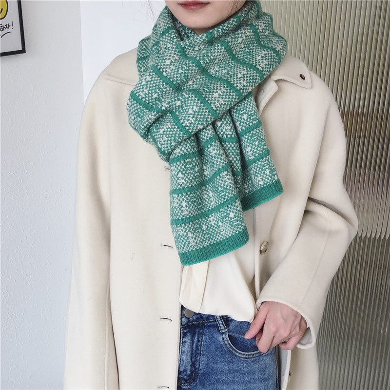Thick And Warm Couple Woolen Knitted Scarf