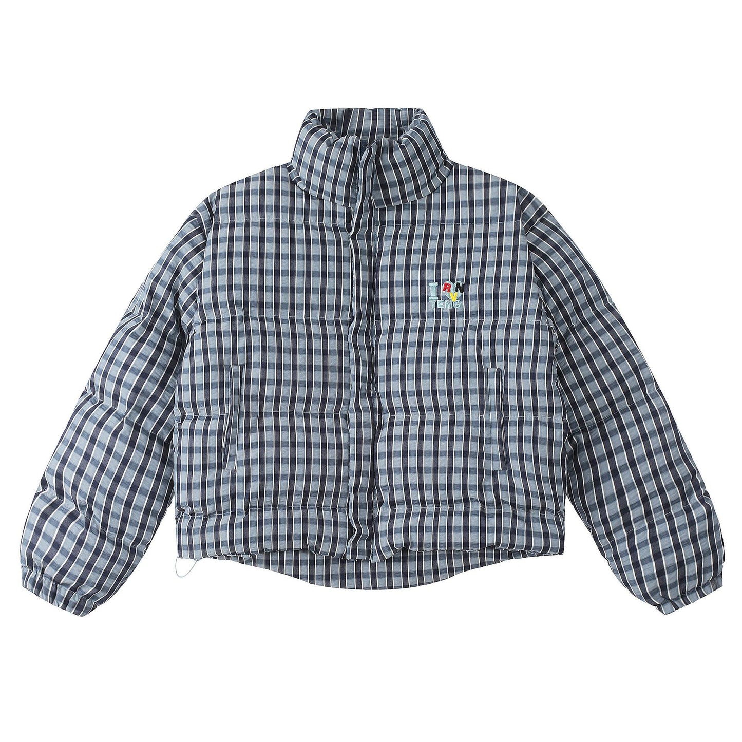 American Retro Trendy Simple Plaid Stand Collar Niche Casual Warm Cotton Coat