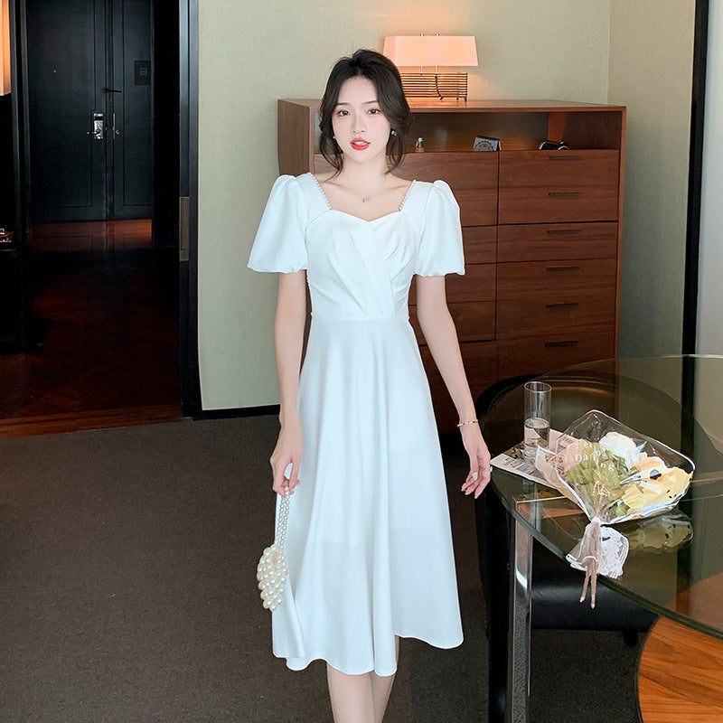 Summer French Bubble Sleeve Dress Girl