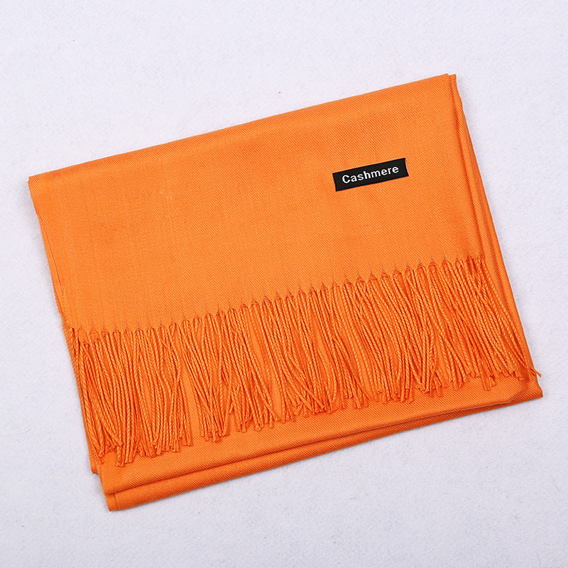 Solid Color Artificial Cashmere Scarf Female 220g Warm Shawl