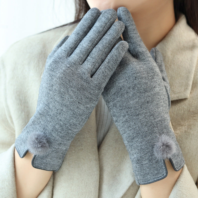 Women's Plush Closed Riding Outdoor Gloves