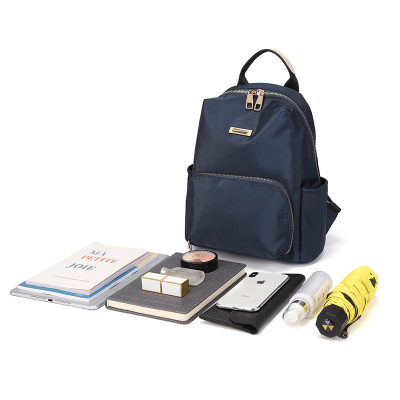Trendy Korean Style Pure Color Simple Stylish Oxford Cloth Women's Backpack