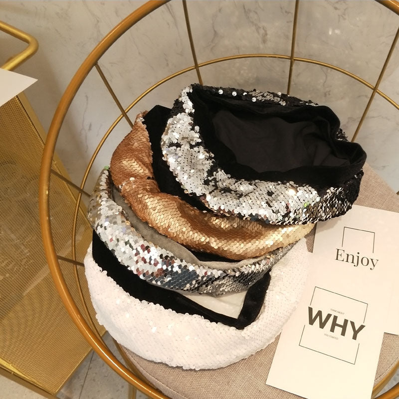 Korean Version Retro Women's Fashion Personality Sequin Beret