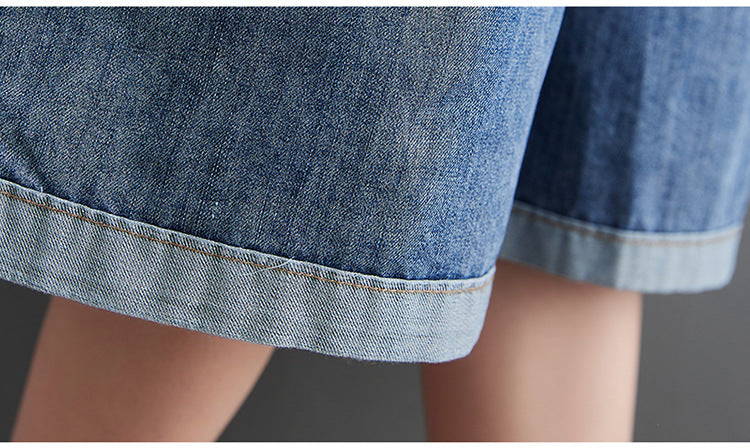 Dame Tynde Mode Casual Denim Overalls Shorts