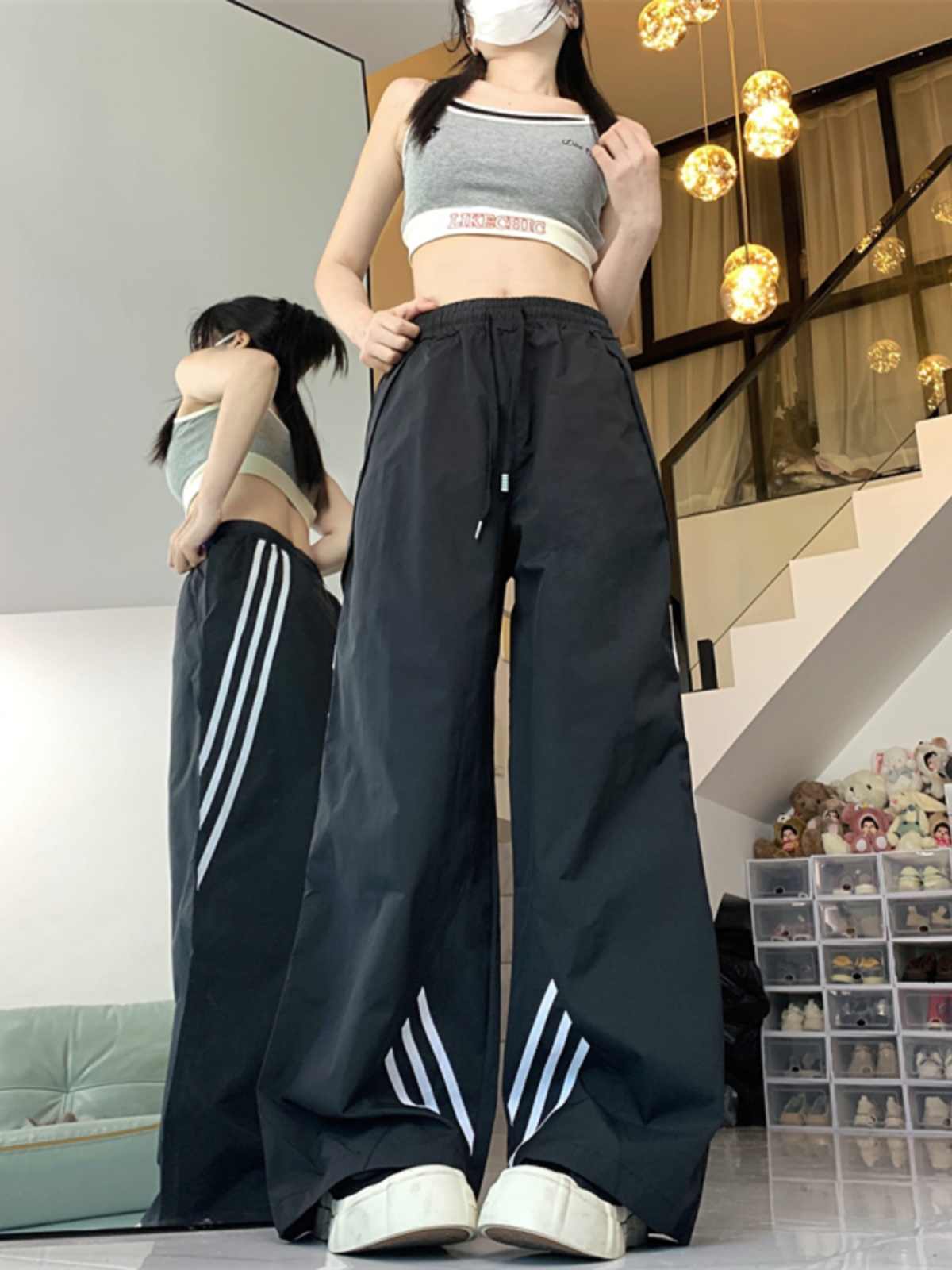 Wide-leg Overalls Women's Casual Loose Track Sweatpants