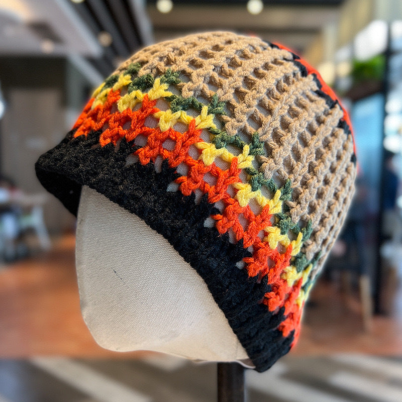 Women's Handmade Knitted Earflaps Woolen Cap