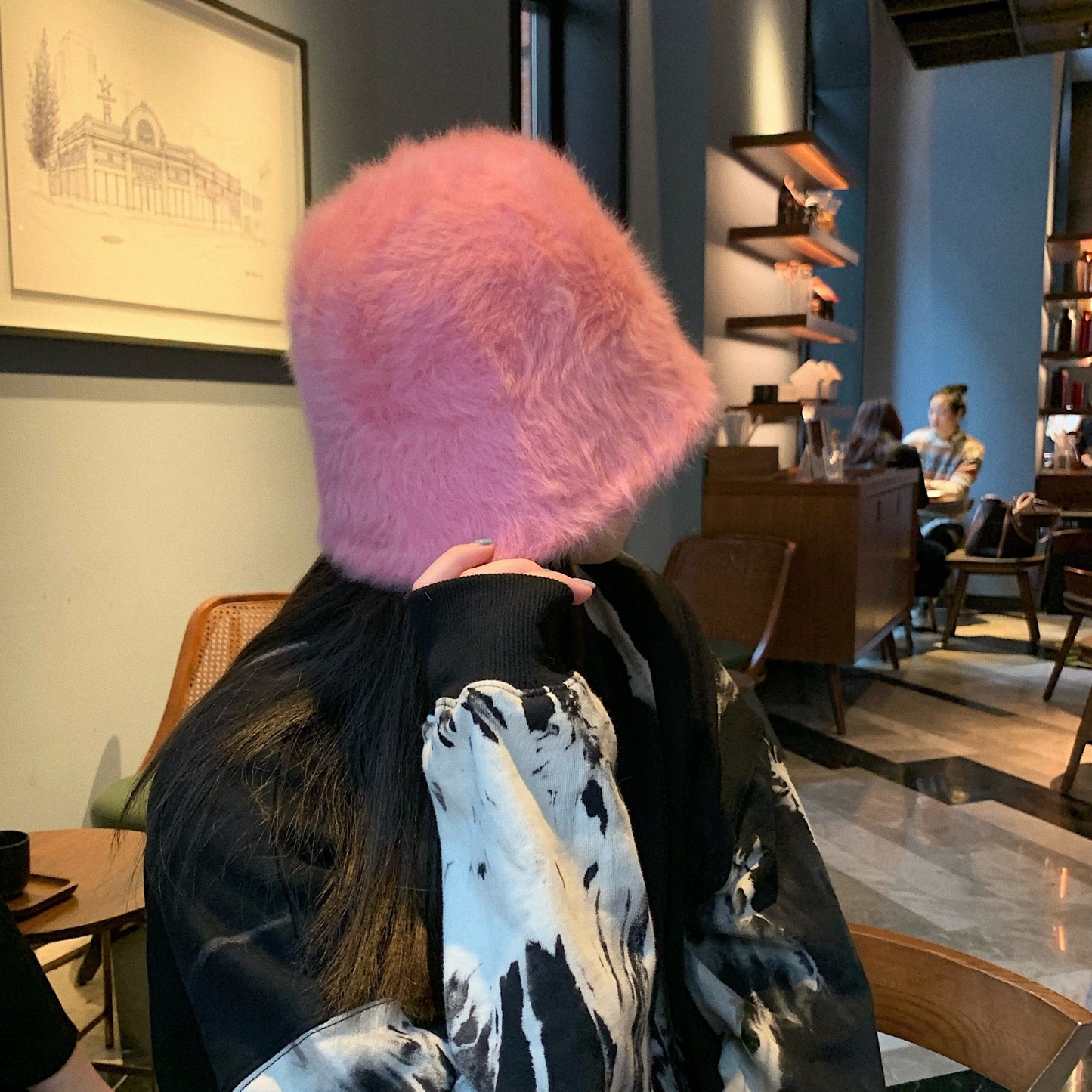Japanese-style Retro All-match Face-covering Rabbit Fur Bucket Hat