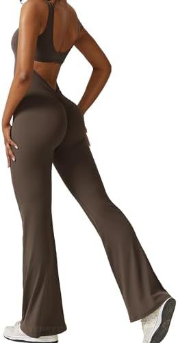 Kvinder Ærmeløs Flare Jumpsuit Fitness Yoga Lange Bukser