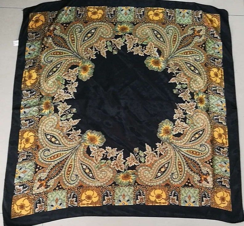Spring And Autumn Women's Printed 90 Large Kerchief Artificial Silk Floral Scarf