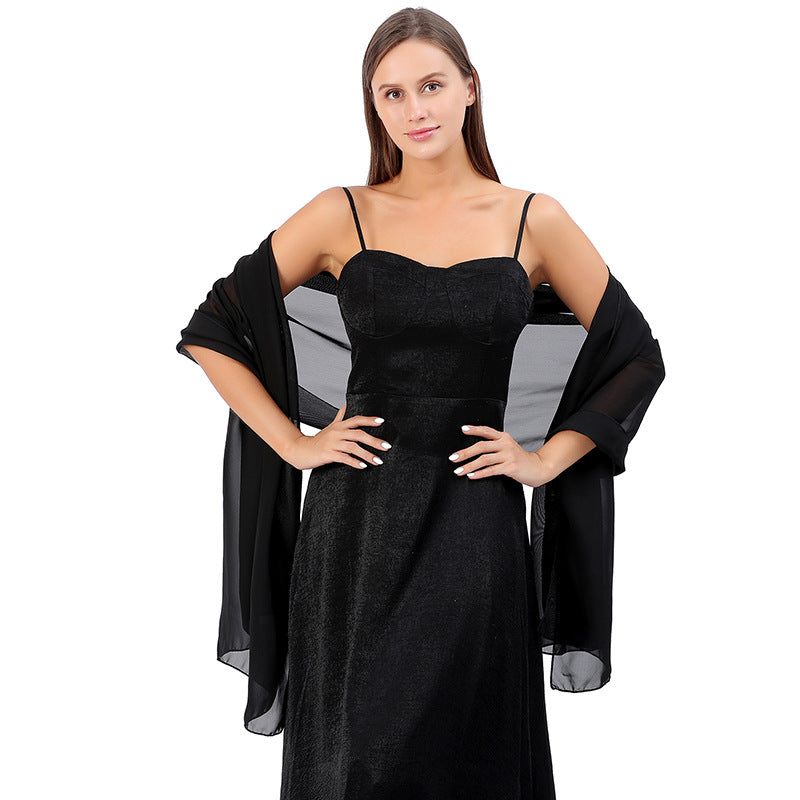 High Quality Solid Color Chiffon Dinner Shawl