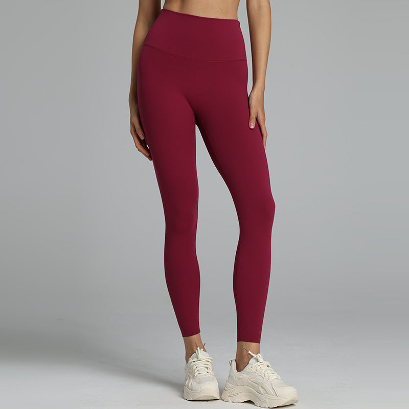 New Nude-Look Lycra Yoga Pants Womens High-Waist Butt-Lifting Base-Layer Leggings