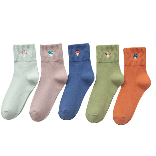 Women's Mid-calf Cartoon Mushroom Cute Cotton Socks