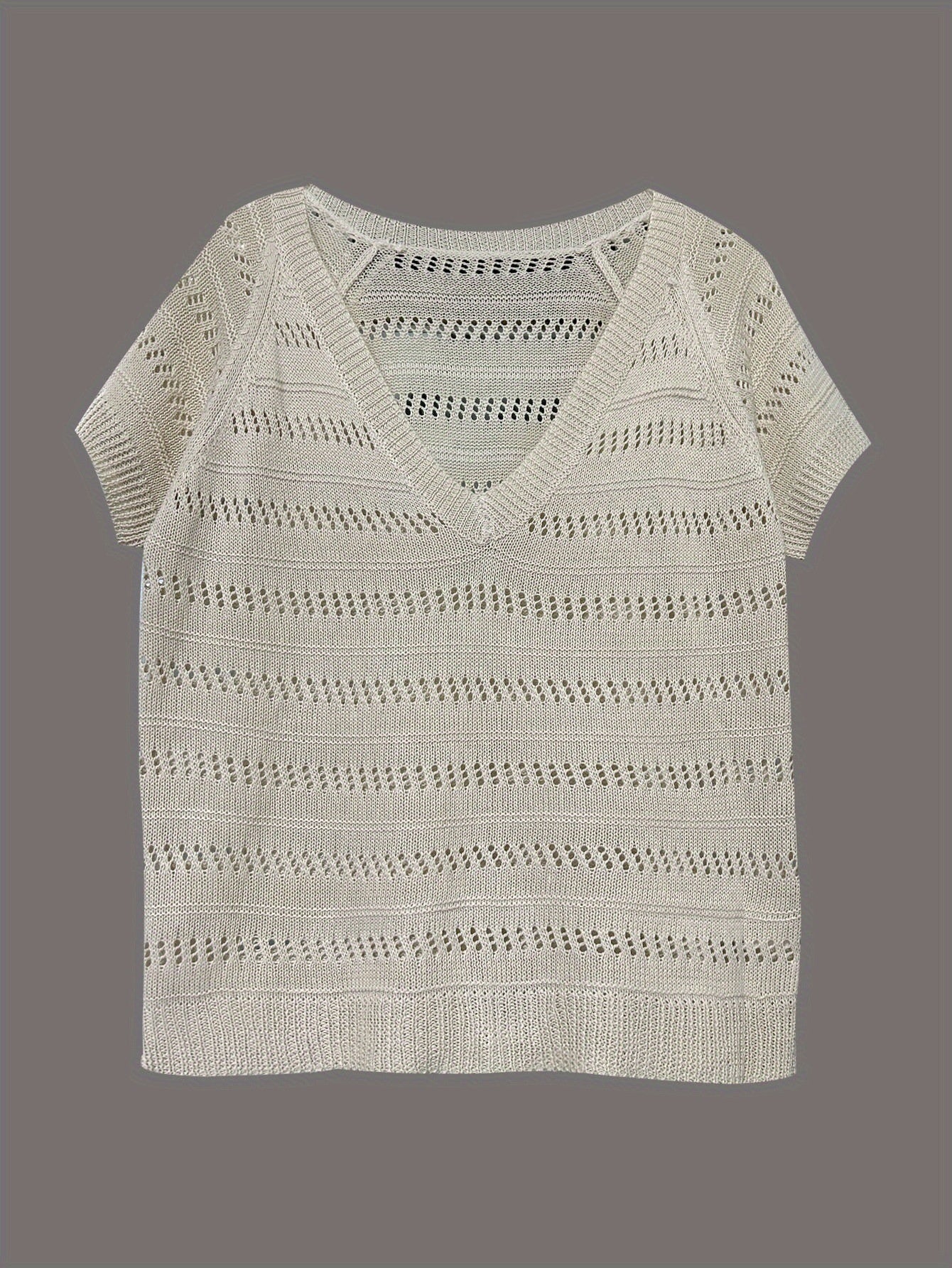 New Versatile Casual Hollow-out Pullover Knit Top