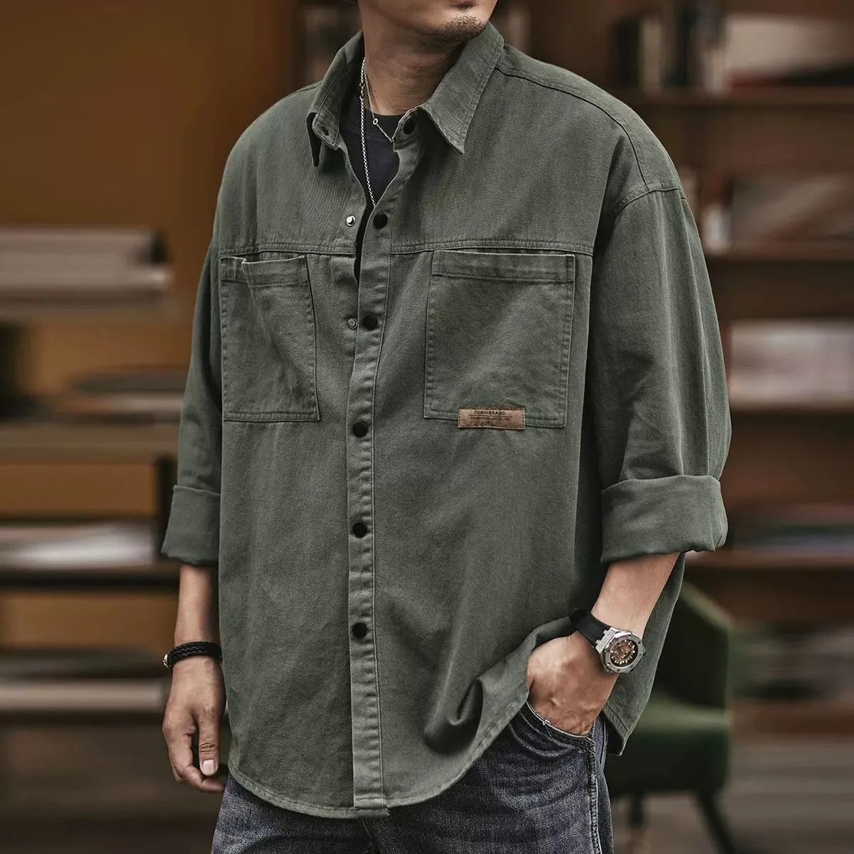 Spring And Autumn Plus Size Loose Casual Top Workwear Shirt Coat