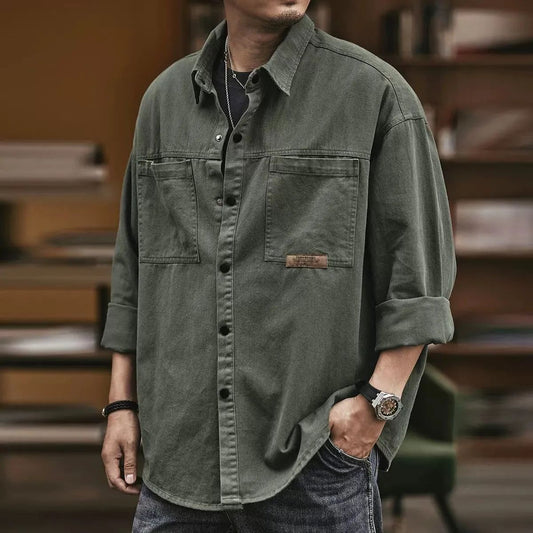 Spring And Autumn Plus Size Loose Casual Top Workwear Shirt Coat