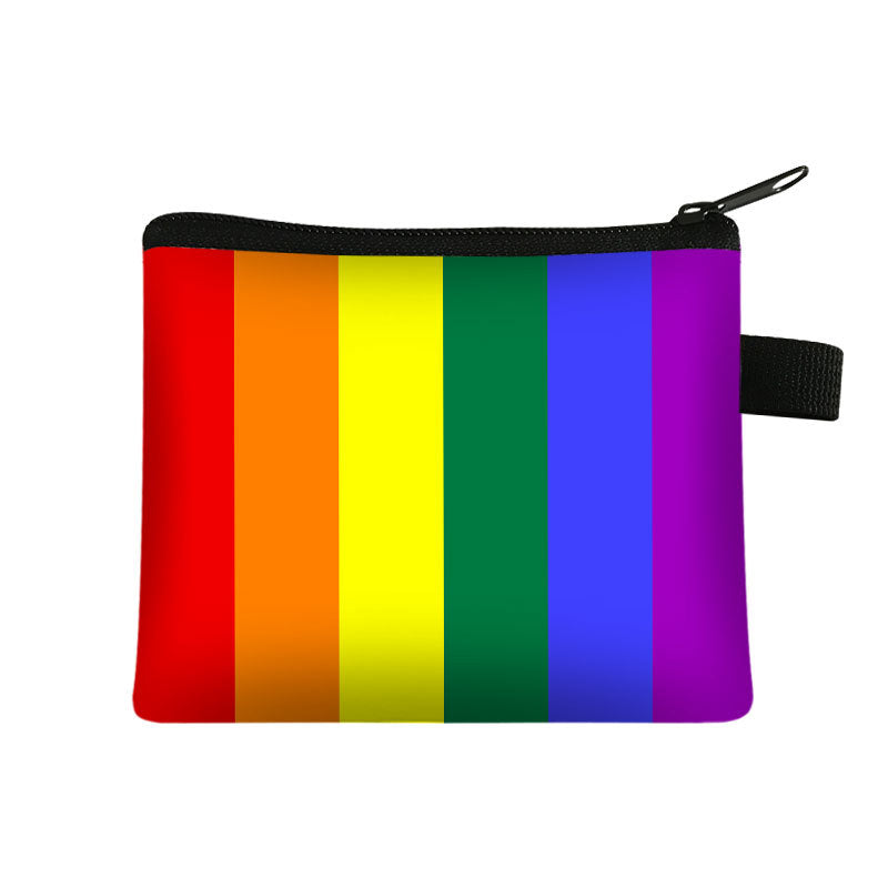Fashion Color Printing Coin Purse Polyester Portable