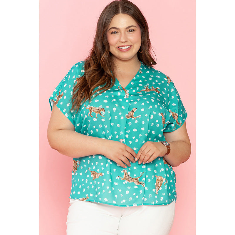 European And American Thin Loose Plus Size Short Sleeve