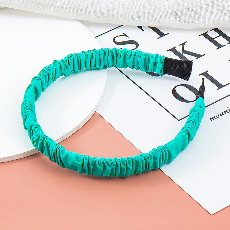 French Retro Fabric Pleated Headband Girls All-match