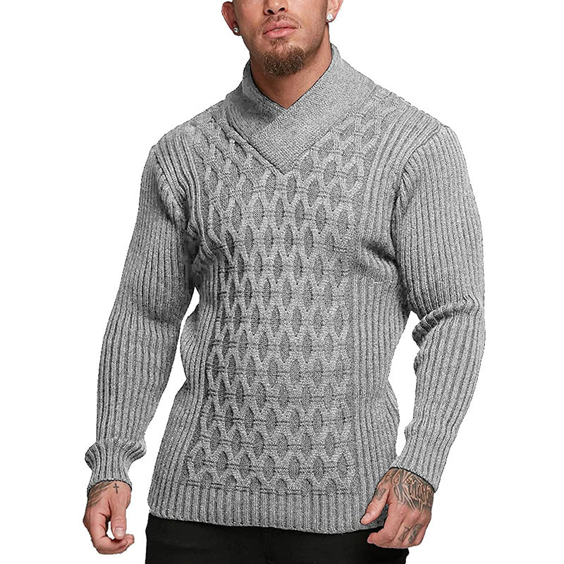 Sweater Men's Solid Color Long-sleeved Sweater Code