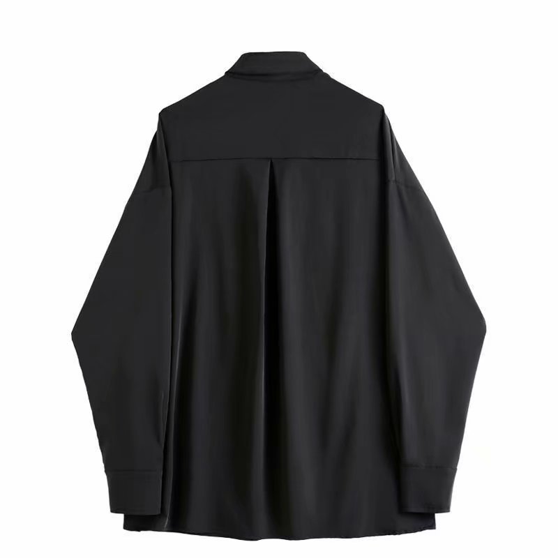 Retro Slant Placket Long Sleeve Shirt Men's Design