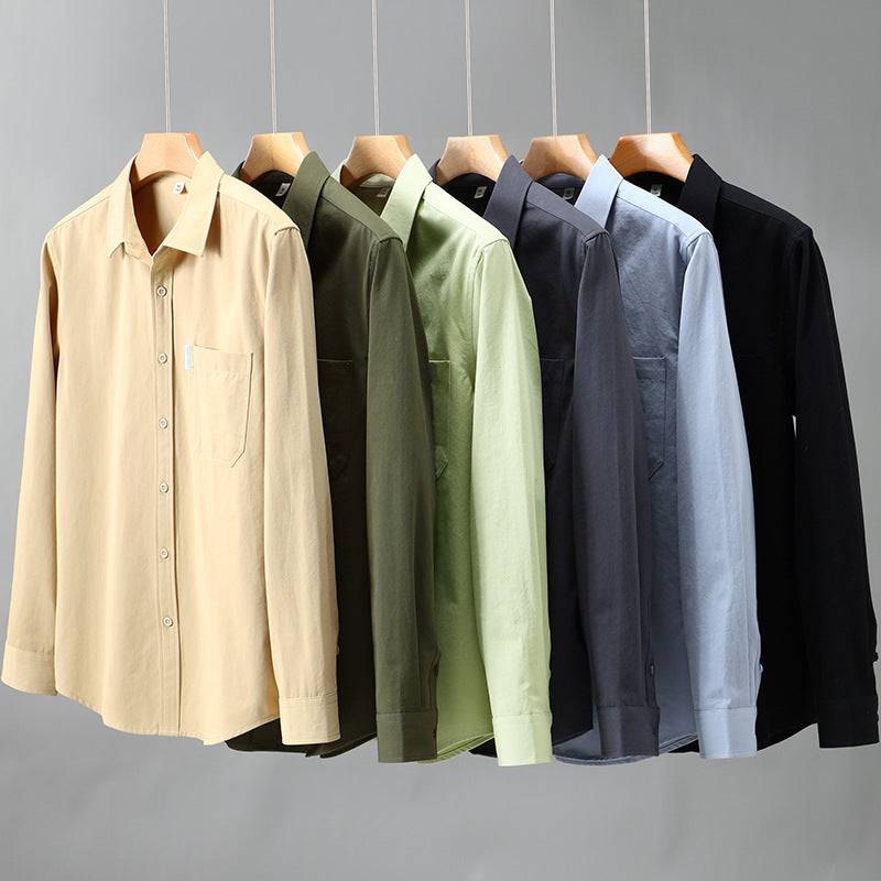 Cotton Long-sleeved Shirt Men's Simple Workwear