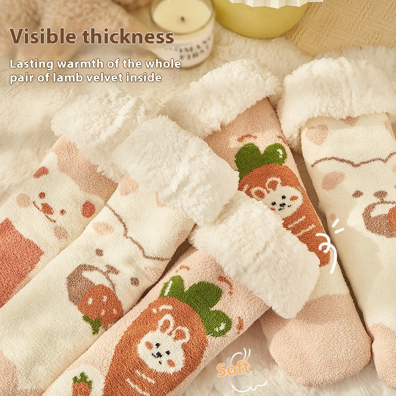 Lamb Fleece Room Socks Children's Tube Socks