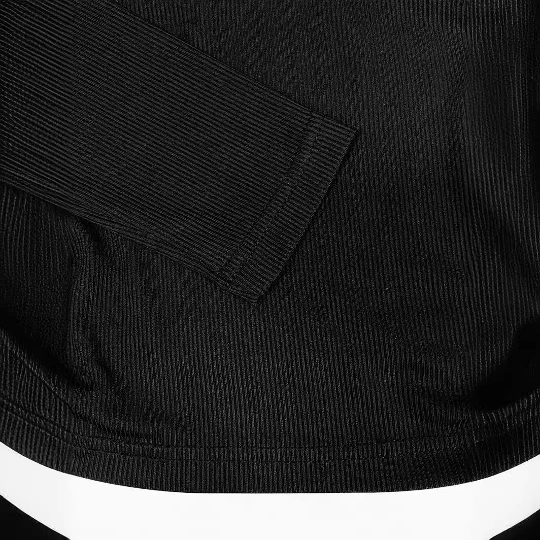 Crop Top Round Neck Long Sleeve Short Women's