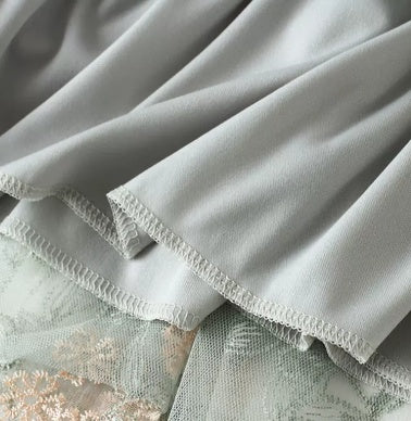 High Waisted Slim Mid Length Westernized Drape Yarn A-line Skirt