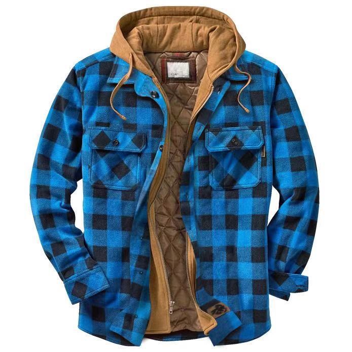 Leisure Hooded Jacket Off Two Lattice Coat