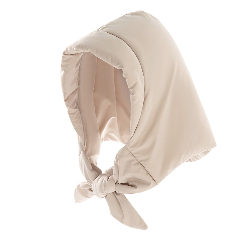 Personality Women's Literary Down Cotton Hat Windproof Ear Protection