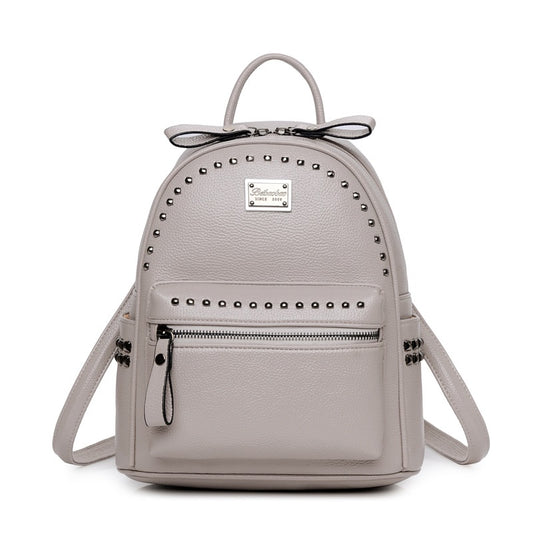 New PU Campus Schoolbag Female Student Casual Backpack Tide Studded Backpack