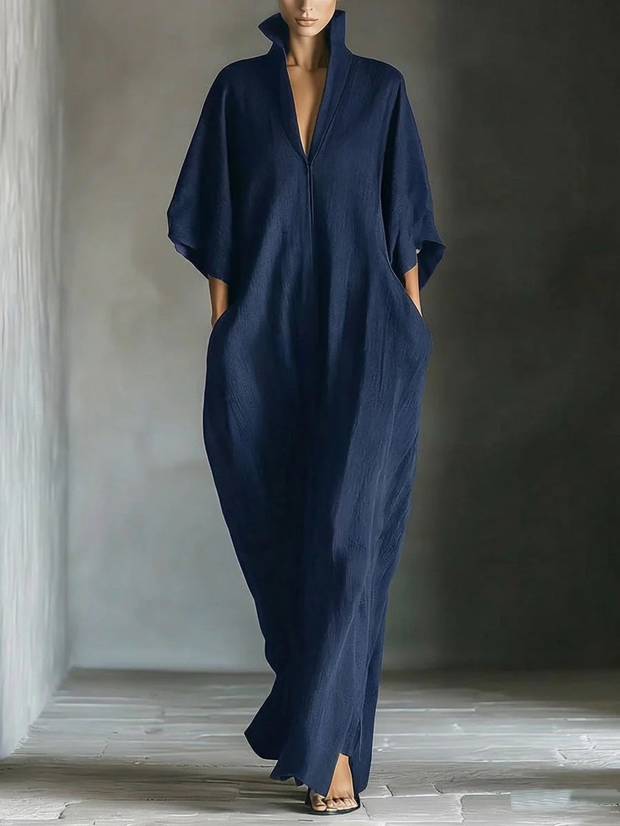 Women's Fashion V-Neck Casual Loose Dress