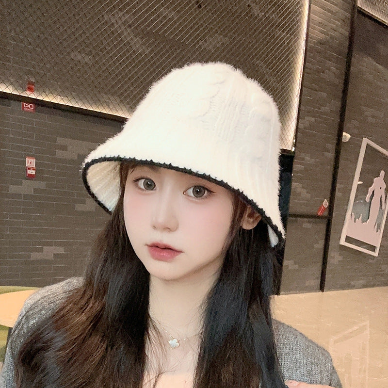 Women's Autumn And Winter New Lamb Wool Bucket Hat