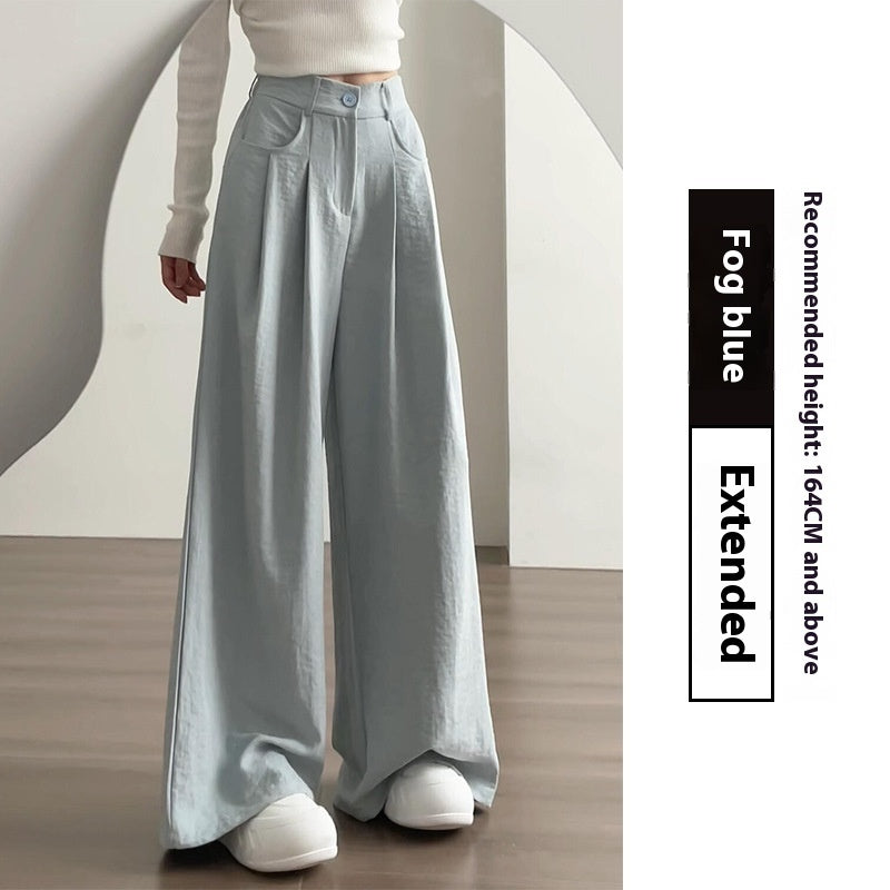 Suit Pants Women's High Waist Baggy Straight Trousers