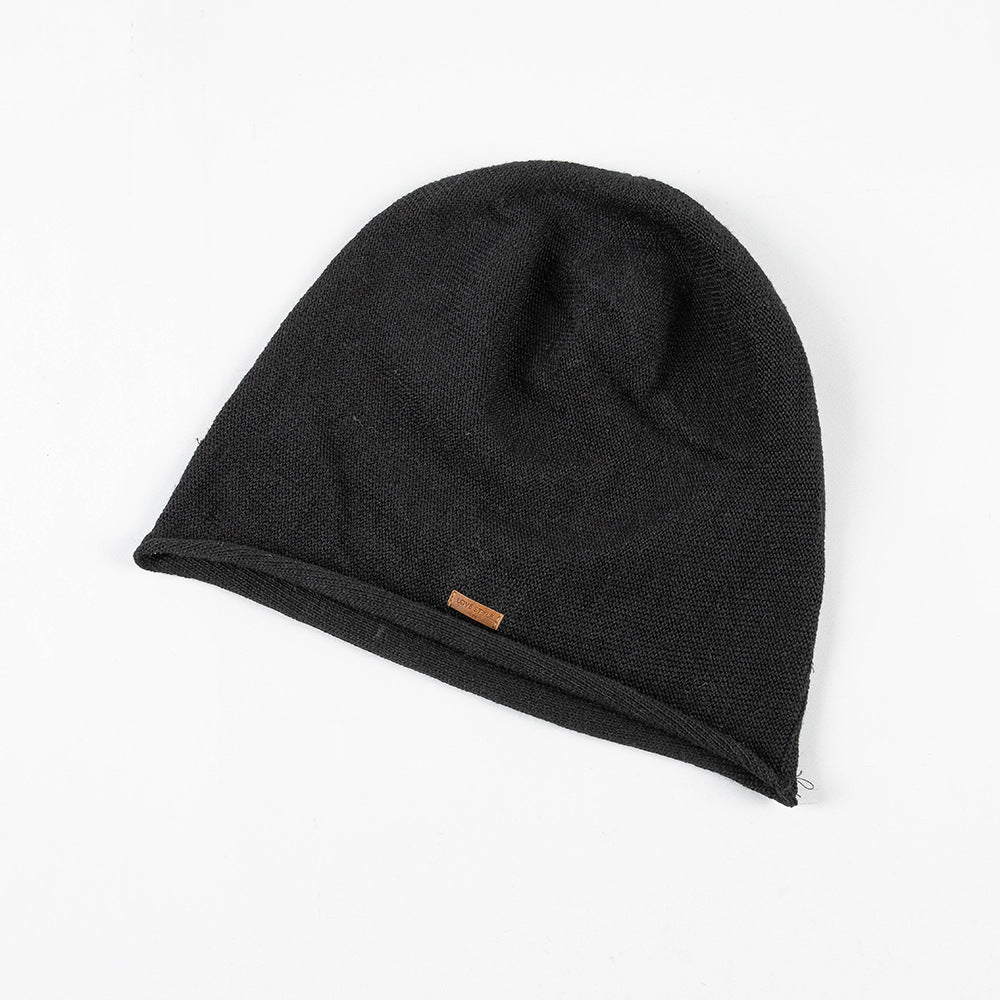 Breathable Knitted Linen Fisherman Hat With A Leather Patch Label