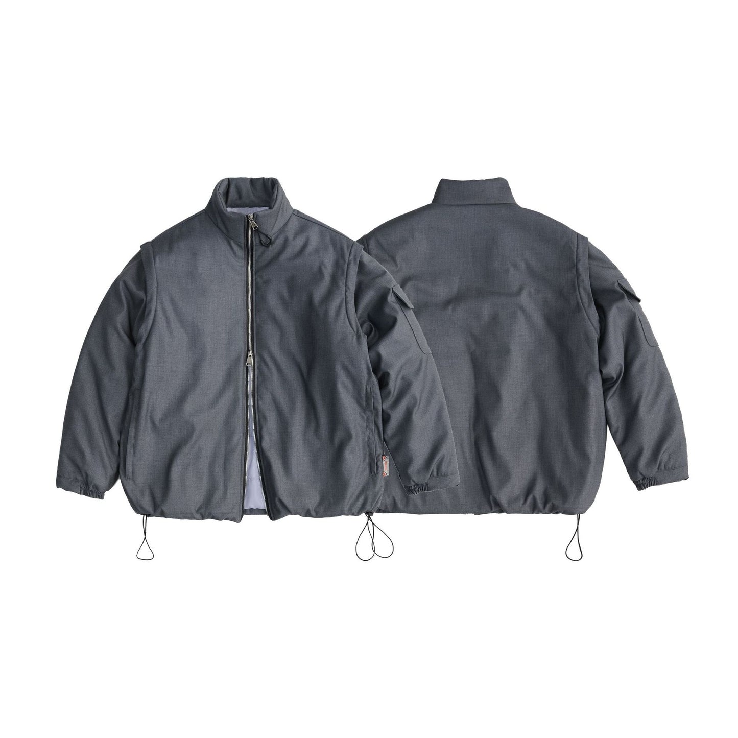 Stand Collar Detachable Loose Cotton Jacket