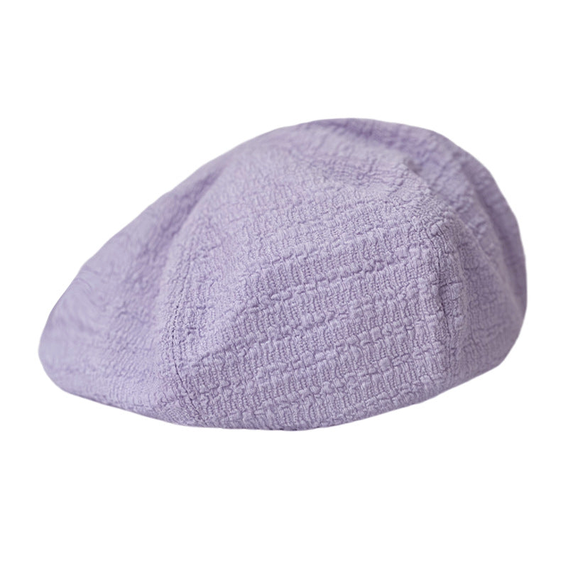 Face-looking Small Beret Children's Pleated Seersucker