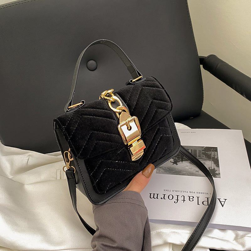 Velvet Texture One Shoulder Crossbody Fashion