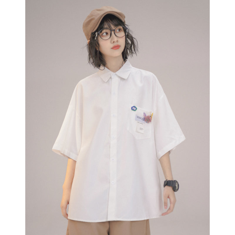 Women's Summer Letter Printed Short Sleeved Shirt