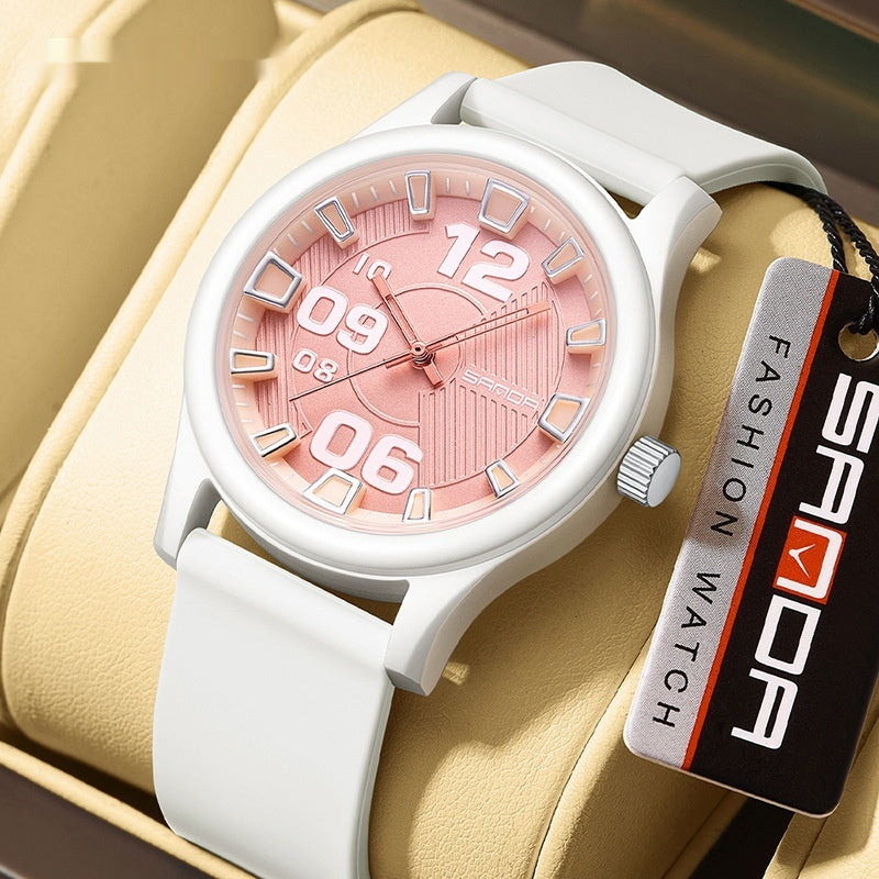 Color-blocking Waterproof Silicone Strap Kids' Quartz Watch
