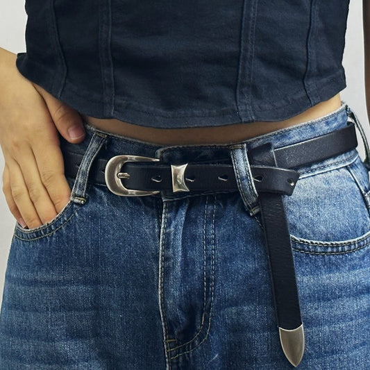 Trendy Versatile Personality Retro 18cm Leather Belt