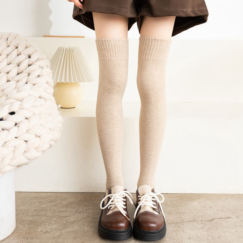Womens Winter Fleece-lined Extra-thick Over-the-knee Thermal Socks