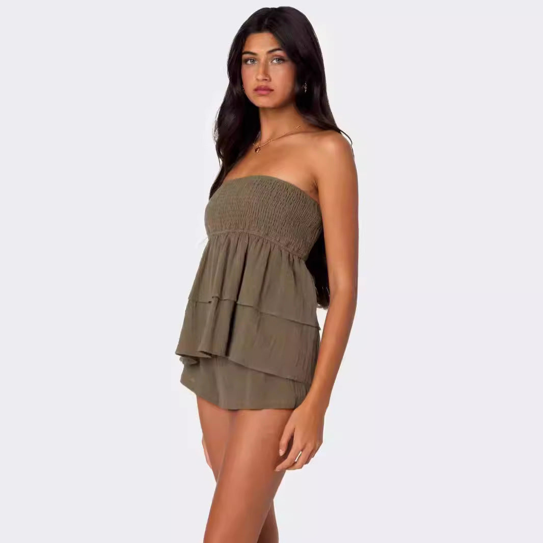 Summer Bandeau Sexy Off-the-shoulder Women's Top
