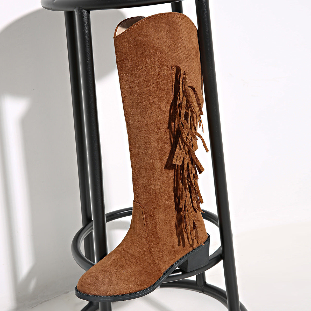 Suede Overtheknee Tassel Boots