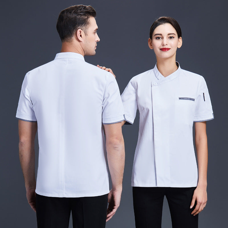 Men's And Women's Short Sleeved Hotel Kitchen Chef Uniforms