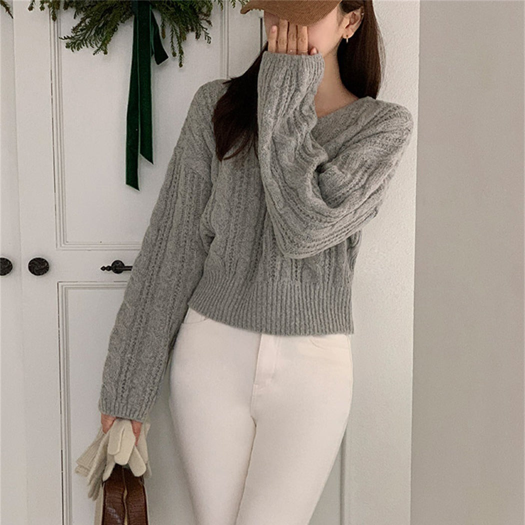 Korean-style Twist Long-sleeved Sweater Winter