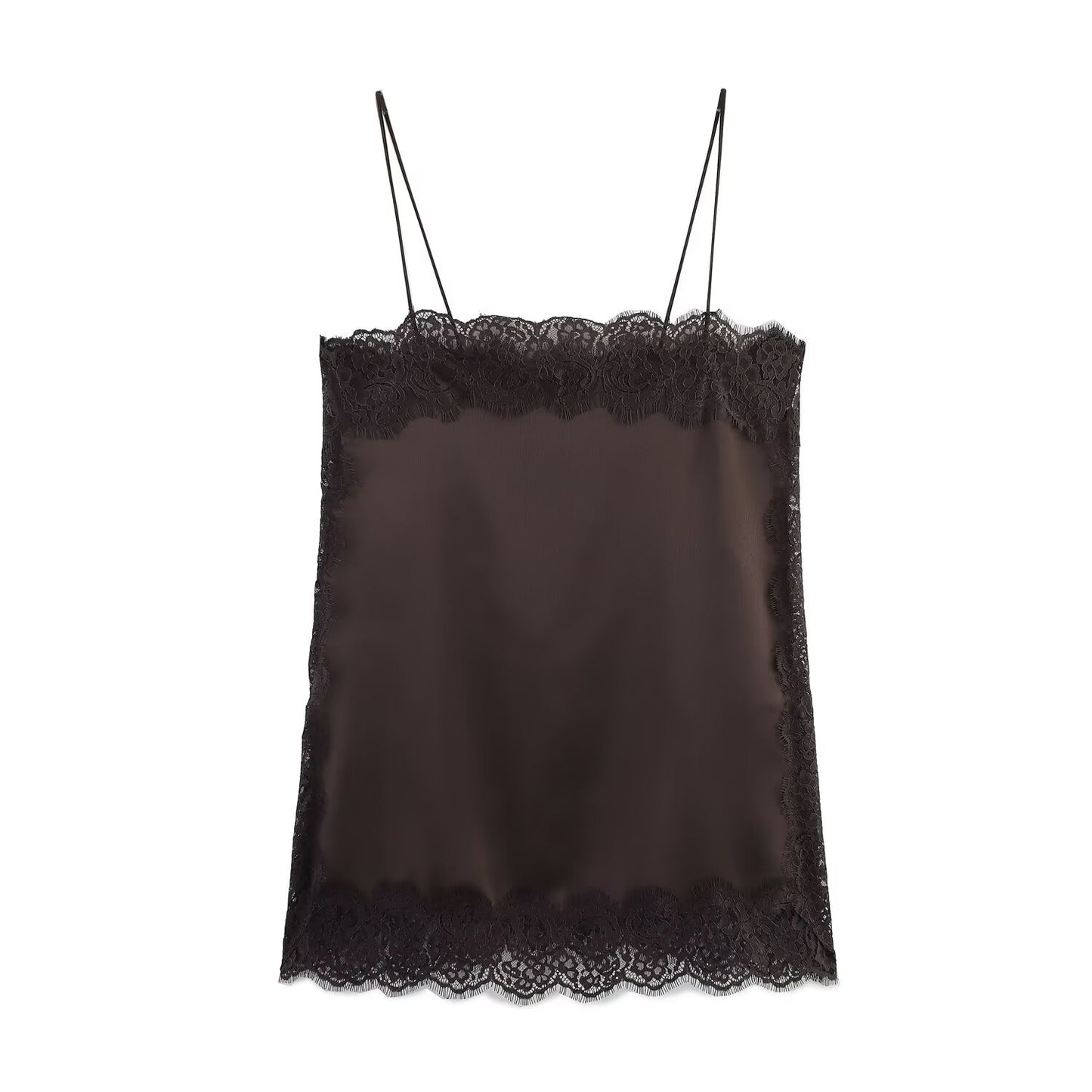 New Silk-satin Lace Top And Lace Midi Skirt